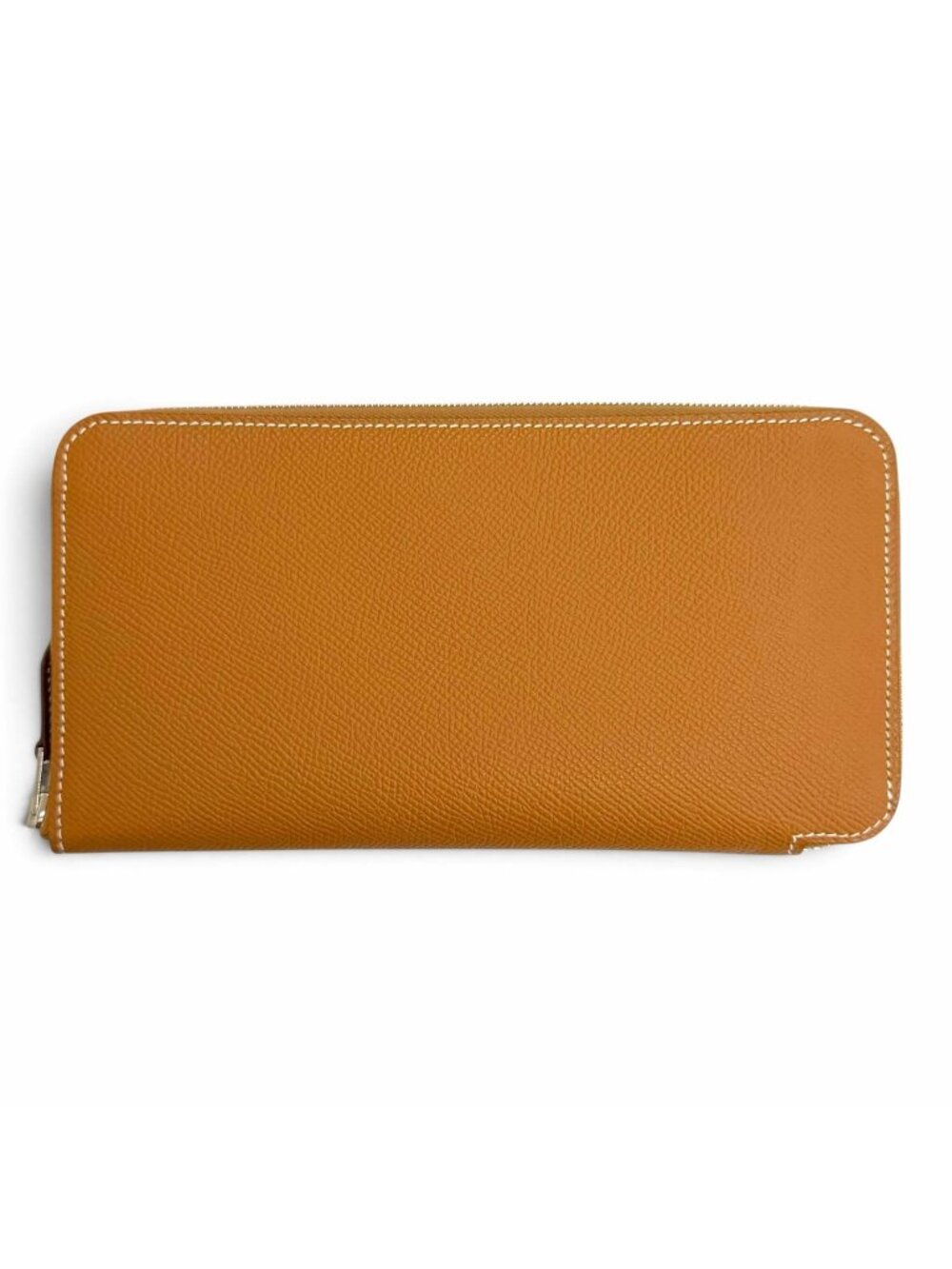 Hermes Azap Long Veau Epsom Gold Silver Silk'in Zip Around Wallet